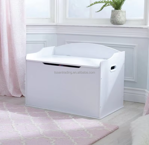 Caja de Juguetes Clásica de Madera Blanca para Niños, Baúl de Almacenamiento con Tapa Abatible y Diseño Seguro, Mueble de Gran Capacidad - Product Image 5