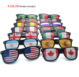 Lunettes de soleil unisexes OEM World Sunglasses Cup, monture noire, rouge, bleue, blanche, légères, avec verres à micro-perforations, lunettes à drapeau, autocollant micro-perforé tendance - Product Image 1