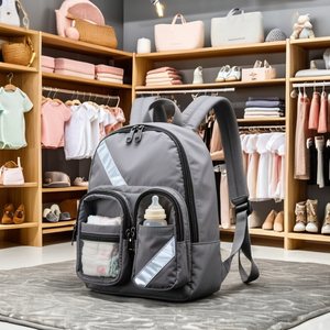 <span class=keywords><strong>Zaino</strong></span> da <span class=keywords><strong>mamma</strong></span> grigio pratico e di grande capacità, un ottimo Partner per viaggiare con i bambini - Product Image 4