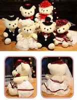Ours en peluche personnalisé avec décoration de robe de mariée poupée de mariée et marié en peluche