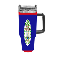 Gobelet isotherme de 40 oz avec drapeau d'Antigua, anti-fuite, en acier inoxydable à double paroi, pour boissons chaudes et froides, thé, eau
