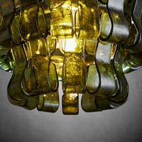 Lampes suspendues modernes en verre vert, style nordique, luxe Ghiaccio, pour table à manger, îlot de cuisine, chevet