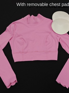 Bộ đồ thể thao Bộ yoga cổ điển hở lưng ren dài tay thoáng khí đệm ngực giảm béo Bộ đồ thể thao chạy tập thể dục - Product Image 5