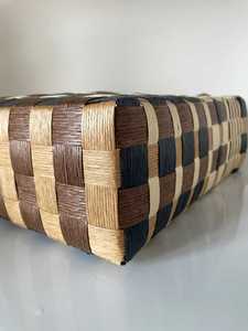 2025 sac en matériau naturel tissé à la main avec fermeture ouverte motif à carreaux de bloc de couleurs pour le streetwear quotidien ou les vacances - Product Image 5