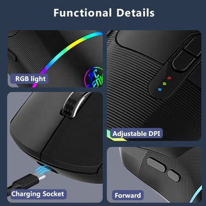 Ratón USB para juegos de ordenador de 2,4g, retroiluminación LED de <span class=keywords><strong>Color</strong></span> RGB, ratón inalámbrico silencioso recargable para juegos para <span class=keywords><strong>PC</strong></span> y portátil - Product Image 3