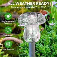 Lampes solaires CXS pour jardin, lot de 8, en forme de champignon, éclairage LED étanche, contrôle par application, panneaux à haute conversion, installation facile, CE/RoHS