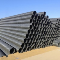 Tuyau ondulé à double paroi en HDPE DN300-DN1200, tube de drainage des eaux usées souterraines pour la construction routière municipale