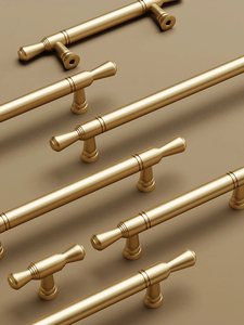French Mid-Century Brushed Brass Cabinet Pull Handles for Wardrobes Cabinets Drawers Dressers and Wine Cabinets - Product Image 3