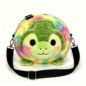 Bolso de Hombro de Felpa con Cara de Tortuga 3D Personalizado, Lindo Bolso Cruzado con Relleno de Algodón PP, Temática de Tortuga Marina, para Halloween, Unisex - Product Image 2