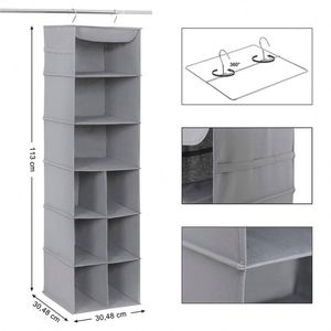 6-Shelf Foldable Linen Closet Organizer Multipurpose Hanging Storage for Clothing <b>Shoes</b> Collapsible <b>Wardrobe</b> Hanging Organizer - Product Image 2