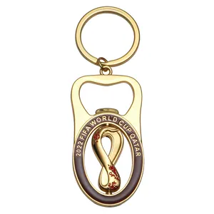 2022 Qatar football Cup Souvenirs key chain metal keychain bottle opener