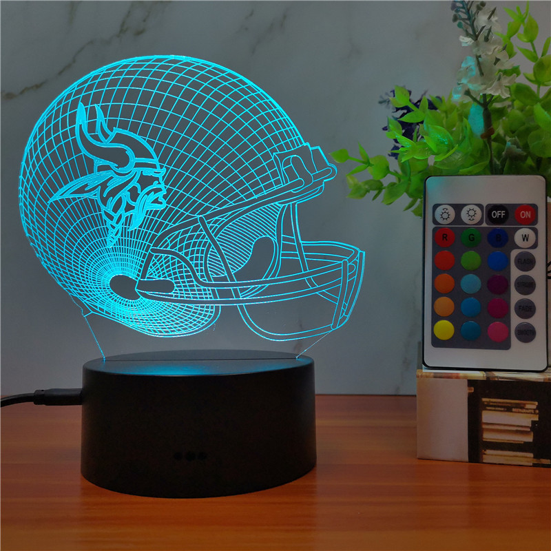 3d football helmet light Color Changing Night From far away Cute Football Rugby Helmet Shape