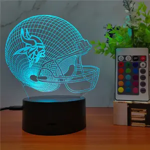 Buffalo Bills amerikan futbol kaskı 3D NFL LED renk değiştirme dekor gece lambası