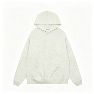 Top Quality Men's Heavyweight 100% Cotton Streetwear Hoodie Manufacturer Drop Shoulder Rubber Patch Minimalist Solid Color - Product Image 5