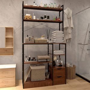 Meuble de rangement en métal, étagères de cuisine, à 5 niveaux, avec 2 espaces de rangement, support pour <span class=keywords><strong>micro</strong></span>-ondes, <span class=keywords><strong>four</strong></span>, avec Stand de rangement du vin, atelier - Product Image 5