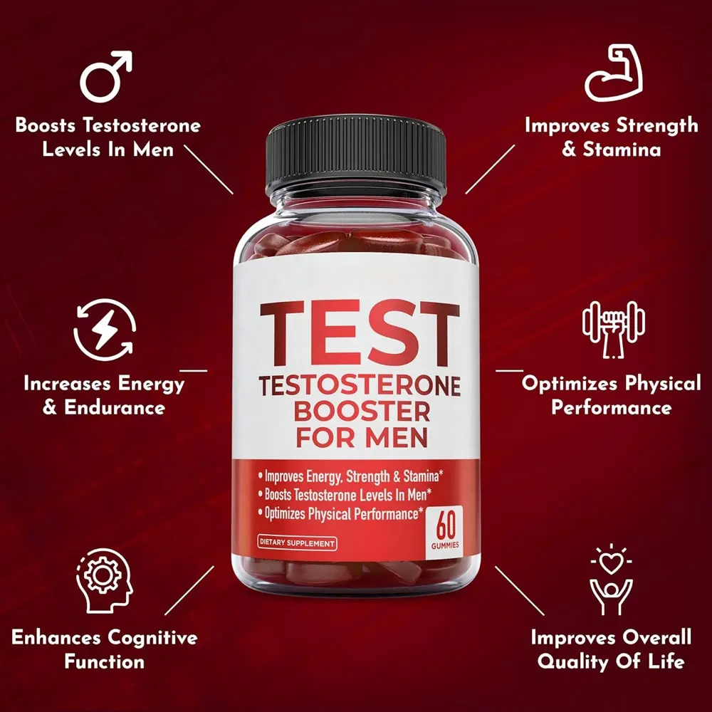 Oem/Odm Energy Booster Mannen Testo Gummy Met Tongkat Ali Geile Geit Wiet Tribulus Terrestris Maca Ashwagandha Gummy