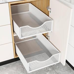 Organisateur de tiroir coulissant en acier inoxydable, panier de rangement rectangulaire pour cuisine, gain de place, type à insertion par boulons - Product Image 4