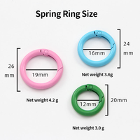 XLS Anneau rond de 20 mm avec fermoir à ressort métallique, boucle colorée, anneau en O, porte-clés, mousqueton pour sac - Pièces et accessoires spéciaux pour sacs Modèle 006