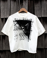 T-shirt Boxy Homme Personnalisé Effet Délavé Acide Style Urbain, Imprimé Graphique Vintage Effet Usé et Destructeur, Manches Courtes, Streetwear