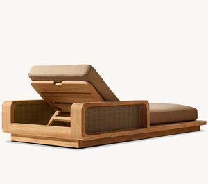 Chaise longue d'extérieur moderne pour villa, chaise longue confortable en teck pour hôtel, chaise longue de piscine pour complexe hôtelier, mobilier de plage - Product Image 4