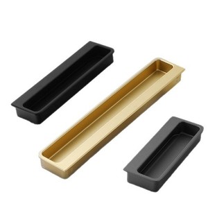 Anla Tirador Invisible de Aleación de Aluminio para Puerta de Armario, Forma de Barra, Empotrado, Armadura Oscura, No Desmontable, Fundición a Presión - Product Image 5