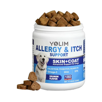 Complément alimentaire pour animaux de compagnie, soutien immunitaire, soulagement des allergies et des démangeaisons, granulés pour la peau et le pelage, probiotiques, huile de saumon, riche en protéines, sûr