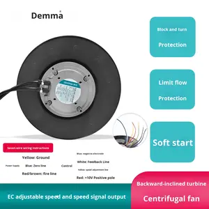 Ventilateur de refroidissement pour armoire électrique Demar, turbine centrifuge EC <span class=keywords><strong>Vortex</strong></span>, industriel, 380V, silencieux, montage vertical, FLW.E6E-133.60AP - Product Image 2