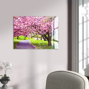 Màu đỏ marple cây phong cảnh tường nghệ thuật Canvas sơn với sơn mài - Product Image 5