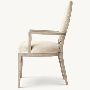 Французский современный круглый обеденный стул из ткани деревянный обеденный стул - Product Image 3