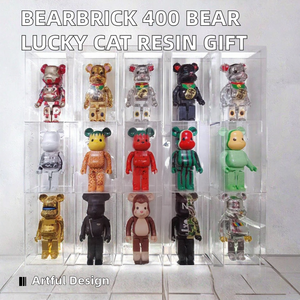 ขายส่ง Lanyi BearBrick 400 ตุ๊กตาหมีดุร้าย แมวกวัก งานประติมากรรม ของตกแต่งเรซิ่นสำหรับห้องนั่งเล่น - Product Image 2