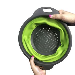 Multifunction <b>Plastic</b> Folding Kitchen Drain <b>Basket</b> Steamer Vegetables Fruit <b>Baskets</b> Wash Bowl - Product Image 4