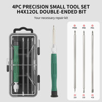 Kit de 4 tournevis de précision 120 mm à double embout H4 avec poignée à capuchon rotatif, mini-kit magnétique pour montres et bijoux