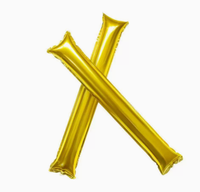 Lot de 2 bâtons de supporter en aluminium avec ballons, bruiteurs portatifs pour événements sportifs, concerts, fêtes de supporters de football et décorations