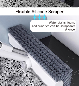 Manuel 360 °   Brosse de nettoyage rotative pour sols, manche long réglable, nettoyeur de sol 3-en-1 pour salle de bain avec grattoir OEM - Product Image 4