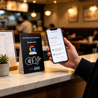 Tarjeta NFC Personalizada para Reseñas de Google, Acceso Rápido a la URL, 13.56MHz, Etiqueta Inteligente RFID de PVC con Código QR para Seguimiento en Redes Sociales y Comentarios