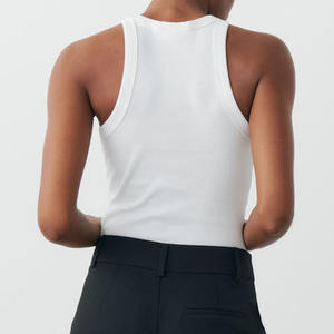 OEM produttori personalizzati di cotone elasticizzato di base ampia aderenza aderente gilet solido canottiera da <span class=keywords><strong>donna</strong></span> - Product Image 5