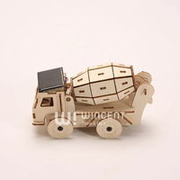 Kit de Modelo de Camión Mezclador de Cemento de Madera con Energía Solar Wincent, Rompecabezas 3D DIY, Juguete Educativo STEM de Ingeniería, Regalo para Niños