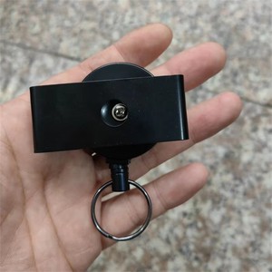 Portachiavi retrattile in metallo nero Buraq portachiavi in filo d'acciaio multiutensile moschettone portachiavi per sport all'aria aperta zaino da viaggio accessori - Product Image 6
