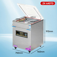 Machine de mise sous vide à chambre unique 640TD à pression contrôlée et à isolation des arômes pour fruits de mer, usage commercial et domestique, en acier inoxydable 304