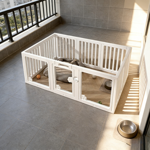 Recinto per Cani in Plastica Ecologica Personalizzato, Facile Montaggio con Bottoni, Pieghevole, per Cuccioli e Animali Domestici di Piccola/Media Taglia - Product Image 1