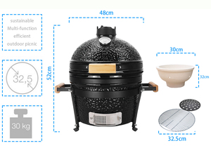 Auplex - Parrilla Kamado de Carbón Pequeña para Cocina Comercial/Rotisserie, Ahumador Komodo de 16 Pulgadas, Parrillas para Barbacoa al Aire Libre - Product Image 3