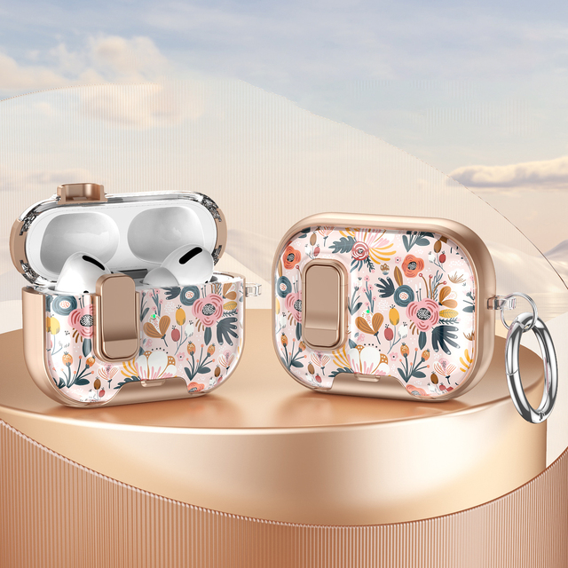 Fashion Flower Cartoon Paint Earphone Case for AirPods Pro 2 3 Cute Protective Headphone Cover for AirPods 3 4 With Phone Stand