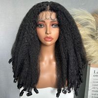 Perruque X-TRESS Synthétique Lace Front pour Femmes Noires 20 Pouces, Bouclée Naturelle au Quotidien, Raie Centrale, Fibre Résistante à la Chaleur