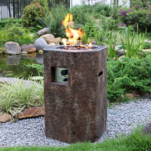 Colonne <span class=keywords><strong>de</strong></span> cheminée extérieure en <span class=keywords><strong>pierre</strong></span> naturelle moderne, en basalte, écologique et durable, pour jardin et hôtel - Product Image 1