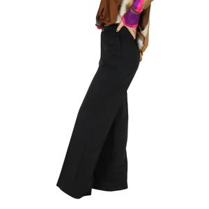 Pantaloni da Donna Marroni a Vita Alta e Gamba Larga per Abbigliamento Formale - Product Image 2