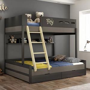 โครงเตียงแบบต่ำสำหรับเด็ก,โครงเตียงสองชั้นสำหรับเด็กพร้อมลิ้นชัก<span class=keywords><strong>1</strong></span>ลิ้นชักสีน้ำตาลปรับแต่งได้ตามต้องการ - Product Image 4