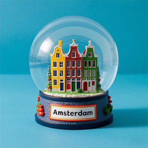 Land Schneekugel Harz Wasser Kristall kugel benutzer definierte Gebäude Amsterdam Canal side House Souvenir Schneeball Amsterdam Schneekugel - Product Image 5