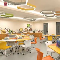 Chaise de classe mobile en plastique moderne Leadcom L-M01-1 pour salle de conférence, école, sièges collaboratifs