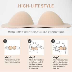 <span class=keywords><strong>Soutien</strong></span>-<span class=keywords><strong>gorge</strong></span> push-up invisible en éponge <span class=keywords><strong>pour</strong></span> femmes - Une pièce sans couture, design floral sexy, bretelles réglables et ailes latérales transparentes en TPU - Product Image 4