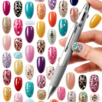 Professionnel 4-en-1 Nail Art Dotting Pen DIY Nail Point Pen avec plusieurs tailles pour outils de peinture à ongles Rhinestone Picker